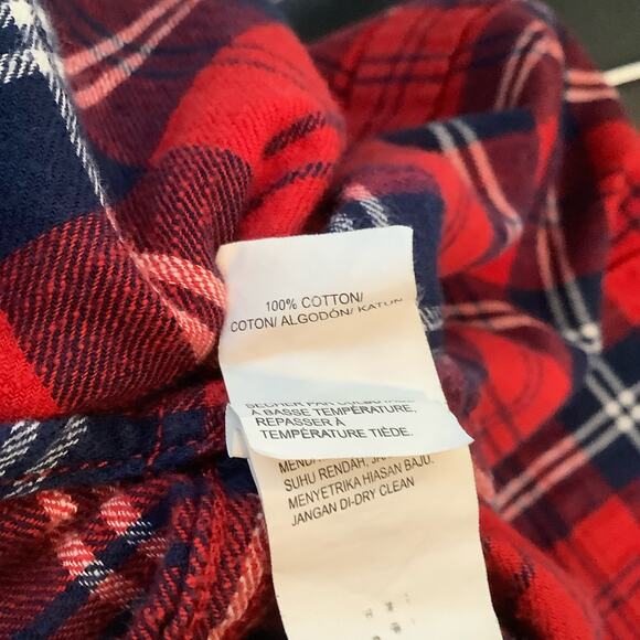 Lucky Brand Distinctive Western Red & Navy Plaid Button Down Shirt Unisex Smalld - Picture 5 of 5